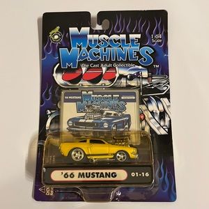 Fun Line Muscle Machines Yellow ‘66 Mustang 1:64 scale. 01-16 Die cast